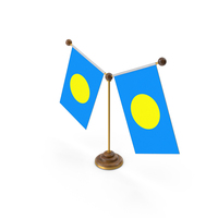Palau Country Y Shaped Double Table Flag Stand PNG & PSD Images