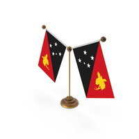 Papua New Guinea Country Y Shaped Double Table Flag Stand PNG & PSD Images