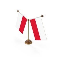 Poland Country Y Shaped Double Table Flag Stand PNG & PSD Images