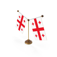 Republic Of Georgia Country Y Shaped Double Table Flag Stand PNG & PSD Images