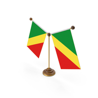 Republic of the Congo Country Y Shaped Double Table Flag Stand PNG & PSD Images