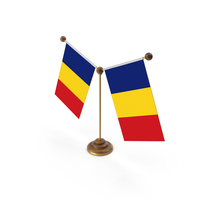 Romania Country Y Shaped Double Table Flag Stand PNG & PSD Images