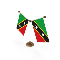 Saint Kitts And Nevis Country Y Shaped Double Table Flag Stand PNG & PSD Images