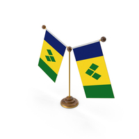 Saint Vincent And The Grenadines Country Y Shaped Double Table Flag Stand PNG & PSD Images