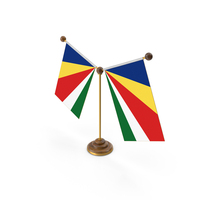 Seychelles Country Y Shaped Double Table Flag Stand PNG & PSD Images