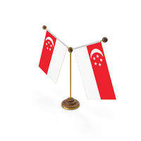 Singapore Country Y Shaped Double Table Flag Stand PNG & PSD Images