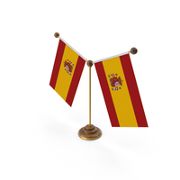 Spain Country Y Shaped Double Table Flag Stand PNG & PSD Images