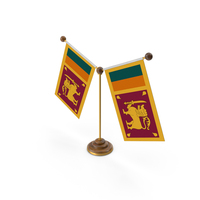 Sri Lanka Country Y Shaped Double Table Flag Stand PNG & PSD Images