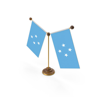 States Of Micronesia Country Y Shaped Double Table Flag Stand PNG & PSD Images