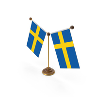 Sweden Country Y Shaped Double Table Flag Stand PNG & PSD Images