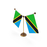 Tanzania Country Y Shaped Double Table Flag Stand PNG & PSD Images