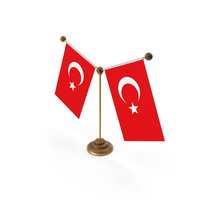 Turkey Country Y Shaped Double Table Flag Stand PNG & PSD Images