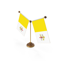 Vatican City Country Y Shaped Double Table Flag Stand PNG & PSD Images