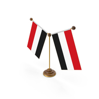 Yemen Country Y Shaped Double Table Flag Stand PNG & PSD Images