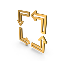 Four Arrows Square Flow Icon PNG & PSD Images