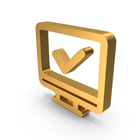 Computer With Tick Mark Icon PNG & PSD Images