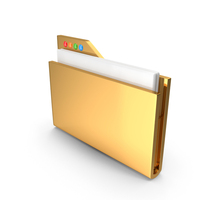 Cartoon Folder Gold PNG & PSD Images