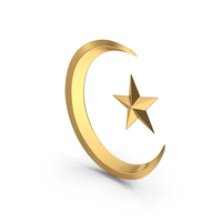 Gold Islamic Moon And Star Symbol PNG & PSD Images