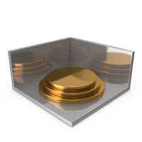 Gold Circular Podium With Silver Panel PNG & PSD Images