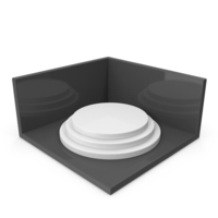 White Circular Podium With Black Pannel PNG & PSD Images