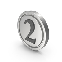 Number Two Silver And Black PNG & PSD Images