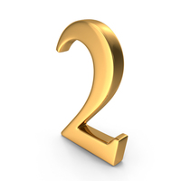 Number Two Gold Series PNG & PSD Images