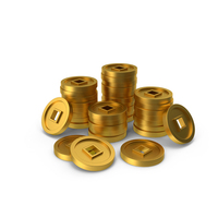 Gold Chinese Coins Stack PNG & PSD Images