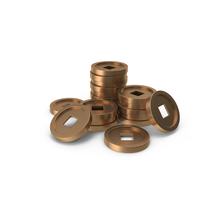 Bronze Chinese Coins Stack PNG & PSD Images