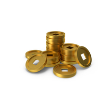 Gold Chinese Coins Stack PNG & PSD Images