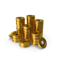 Gold Chinese Coins Stack PNG & PSD Images