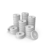 White Chinese Coins Stack PNG & PSD Images