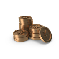 Bronze Yuan or Yen Coins PNG & PSD Images