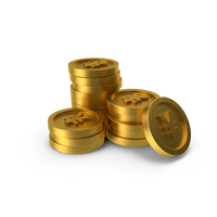 Gold Yuan or Yen Coins PNG & PSD Images