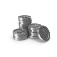 Silver Yuan or Yen Coins PNG & PSD Images