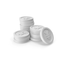 White Yuan or Yen Coins PNG & PSD Images