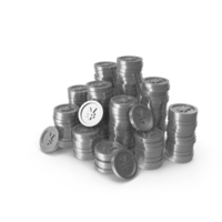 Silver Yuan or Yen Coins Stack PNG & PSD Images
