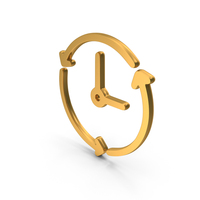 Arrow Clock Icon Gold PNG & PSD Images