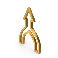 Gold Connect Up Arrow Icon PNG & PSD Images