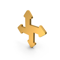 Four Direction Multidirectional Icon Gold PNG & PSD Images