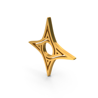 Four Pointed Star With A Circle Icon Gold PNG & PSD Images