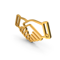 Handshake Icon Gold PNG & PSD Images