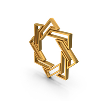 Out Line Eight Point Star Icon Gold PNG & PSD Images