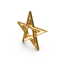 Star With Inner Circle Icon Gold PNG & PSD Images