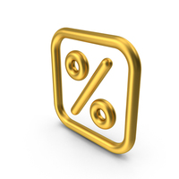 Gold Percent Symbol PNG & PSD Images