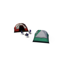 Tents and Chairs Around Campfire Pit PNG & PSD Images