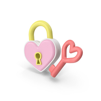 Cartoon Love Lock Symbol PNG & PSD Images