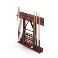 Dark Wood Billiard Cue Rack PNG & PSD Images