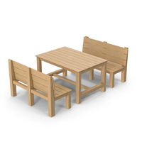 Wooden Bench And Table PNG & PSD Images