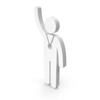 Figure Raising Hand With Medal Symbol PNG & PSD Images
