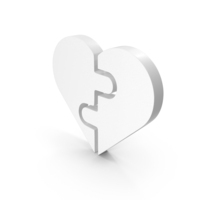 Two Piece Heart Puzzle Icon PNG & PSD Images
